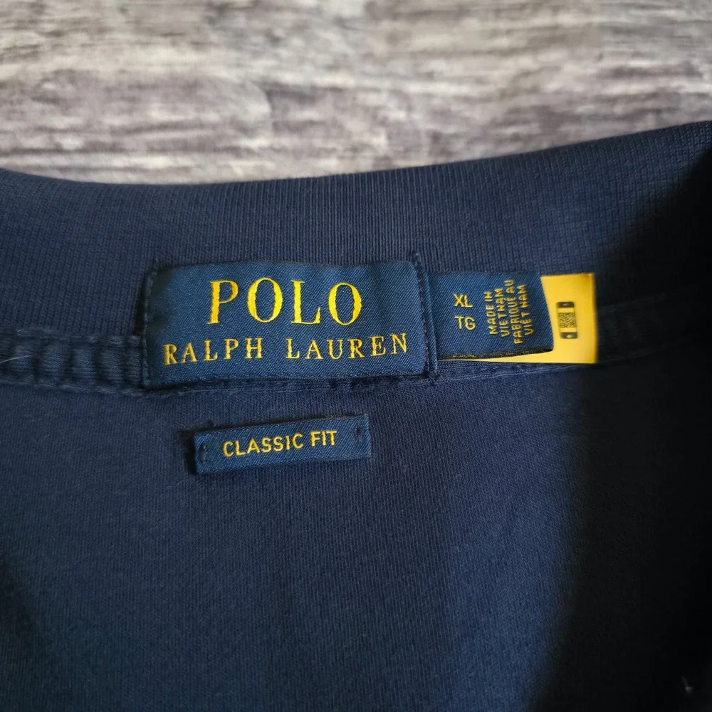 Polo Ralph Lauren Mens XL Classic Fit Navy Blue Short Sleeve Cotton Polo Shirt